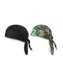 1 pieza/2 piezas Diadema/Pañuelo tipo gorro de pirata unisex, gorra deportiva de secado rápido para exteriores para senderismo, escalada, correr, verano, playa, vacaciones, festivales, viajes - A - Ver 22