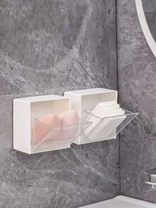 1/2/4件裝壁掛式塑膠收納盒,適用於化妝品、棉花棒、髮飾、珠寶和小雜物整理,優雅多場景塑膠收納架,適合居家、廚房、浴室及商業空間,送給重視整潔與追求井然有序生活方式者的完美收納禮物 - 彩色 - 查看 7