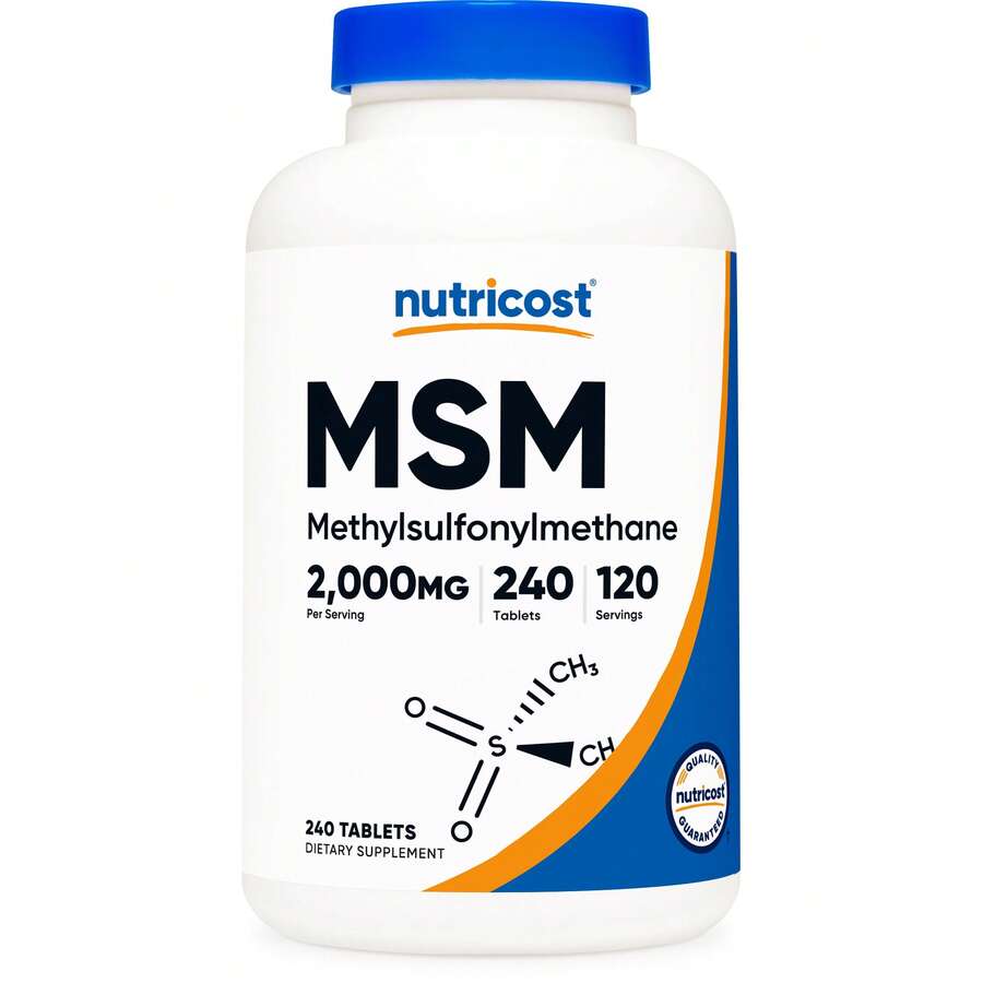 Nutricost MSM Tablets (Methylsulfonylmethane) 2000mg Per Serving, 120 Servings, 240 Tablets - Non-GMO And Gluten Free | Joint Support, Sulfur Supplement, Non-GMO, Gluten Free, Nutricost, Premium Quality, 240 Tablets - 其他 - 查看 1