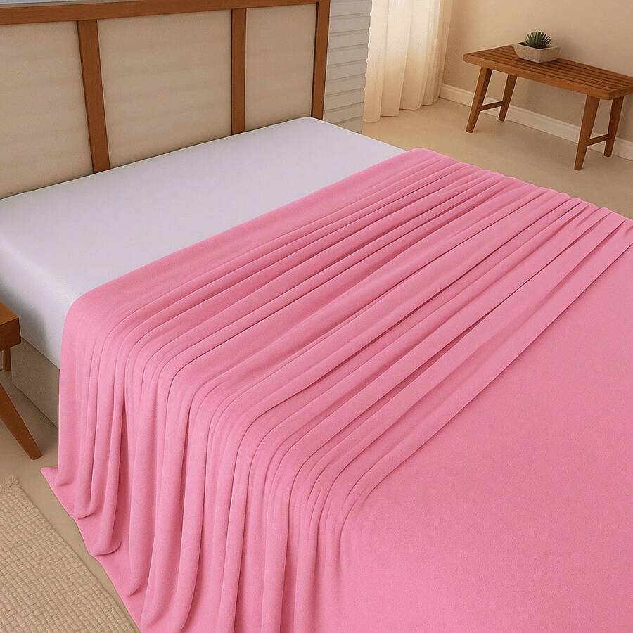 Microfiber Blanket Throw 2.40m X 2.00m Sofa Decoration For Couples - 淺粉色 - 查看 1