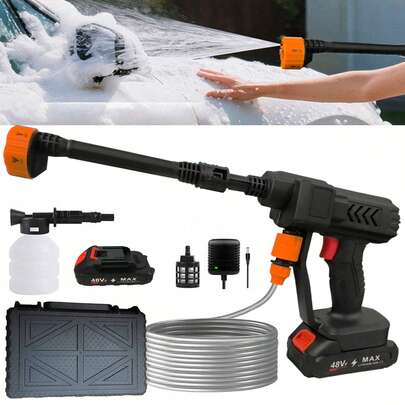 Lavadora portátil inalámbrica de alta presión, máquina de limpieza eléctrica portátil, lavadora de alta presión manual, adecuada para automóvil, jardín, hogar