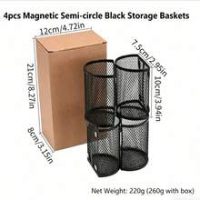1pc Square Minimalist Metal Grid Magnetic Pen Holder, Made Of High-Quality Rust-Resistant Iron Wire, With Strong Magnetic Adsorption Design, Smooth Edges, Grid Breathable Structure, Multi-Functional Wall-Mounted Magnetic Pen Rack - Multicolor - View 15