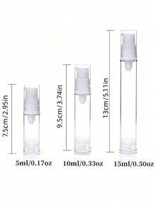 3 chai nhựa trong suốt 5ml, 10ml, 1/3oz đựng kem dưỡng da không khí, có vòi bơm chân không, rỗng, có thể tái sử dụng, đựng kem nền, chất liệu AS, đóng gói nhỏ tiện dụng cho du lịch, công tác. - Nhiều màu - Xem 11