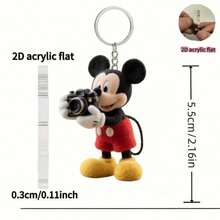 Disney 1个迪士尼米奇老鼠钥匙扣 - 非常适合女士手提包、车钥匙和背包 | 时尚达人之选 | 时尚配饰 | 高品质金属材质 | 可爱设计 | 生日礼物 - 彩色 - 查看 5