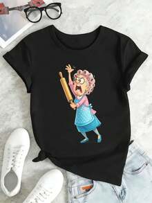 Women T-Shirts - Black - View 2
