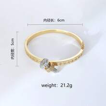 1件金/银镶嵌锆石手链，奢华水钻手链，欧美珠宝礼品，精美雕刻奢华金属手链 - 1件手鐲 - 查看 7
