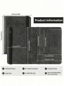 1件裝 RFID 護照夾，超薄護照錢包，多功能錢包，旅行護照夾，圖案護照夾，多功能護照包，卡片 ID 夾，假期飛行，返校季，旅行必需品，旅行配件 - 查看 5