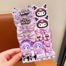 This 18-Piece Sanrio Women's Hair Clip Set Includes Butterfly Hair Clips, Daily Side-Swept Bangs Clips, Bangs Clips, And Alligator Hair Clips, Designed With Bow And Hello Kitty Cartoon Patterns, A Simple And Practical Daily Hair Accessory Set. - Multicolor - View 5