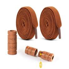 1 đôi dây giày co giãn có khóa cài thời trang, dây giày phẳng không cần buộc, rộng 0.8cm, phù hợp với giày thường ngày và giày thể thao. - màu nâu - Xem 7