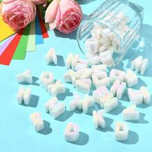 90-100Pcs Large Letter Beads Rainbow Acrylic Alphabet Letter Beads Random Mixed Alphabet Shape Bead For Bracelets Keychains Jewelry Lanyards Making - White - 查看 3