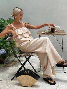 Women Denim Dresses - 杏 - 查看 2