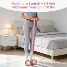 Multifunction Pedal Resistance Band, 6-Tube Resistance Band Pedal, Elastic Pull Rope Fitness, Home Gym Arm & Waist Training Pedal Band ,Yoga Stretching Band, Exercise Sit-Up, Yoga, Abdominal Training(Small Size) - Multicolor - View 6