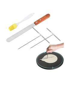 Crepe Spreader Spatula Kit DIY Kitchen Tool Silver - Silver - View 2
