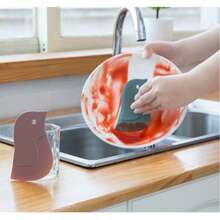 Raspador de silicona con forma de pingüino lindo - Utensilio de cocina suave para hornear, limpieza de sartenes antiadherentes y encimeras con grasa - Gris - Ver 4