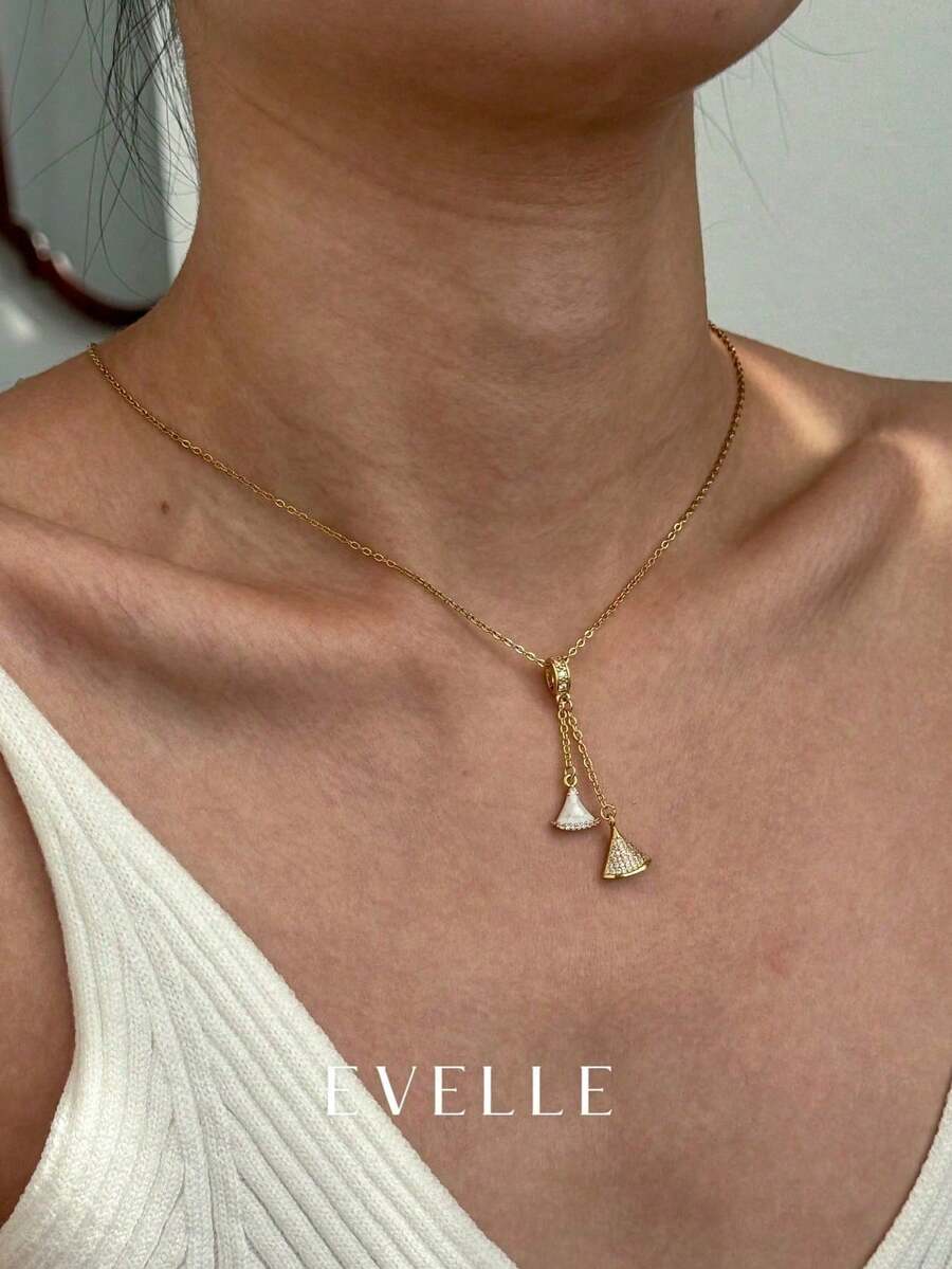 1 chiếc dây chuyền mạ vàng 18k, chất liệu đa năng, phù hợp cho các buổi hẹn hò, tụ họp, làm quà tặng và đeo hàng ngày. - Vàng - Xem 1