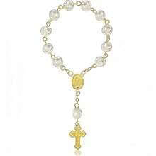30 piezas Mini Cuentas de Oración de Perlas Acrílicas Falsas de Marfil para Bautizo, Anillos de Recuerdo para Fiesta de Boda - A - Ver 4