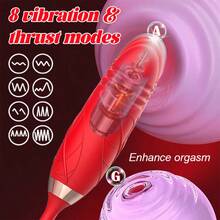 R RUIJU Valentine'S Day Gift: Dual-Purpose Rose Sex Product Simulation Sucking Massage Plus Vibration Stick In One: Multi-Frequency Sucking + Vibration Massage Device Gift With 8 Types Of Sucking + Vibration Modes For Women - Hoa hồng 2 - Xem 4