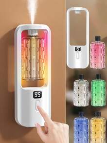 Máy khuếch tán tinh dầu sạc USB, 5 chế độ phun sương điều chỉnh được, đèn LED đổi màu tạo không khí thư giãn, có thể treo tường hoặc để bàn, màn hình kỹ thuật số, chế độ phun sương liên tục và gián đoạn, thích hợp sử dụng tại nhà, phòng ngủ, văn phòng, phòng tập yoga, phòng tắm, khách sạn, phòng thú cưng, có 6 loại tinh dầu thơm để lựa chọn. - Đa hương thơm - Xem 2