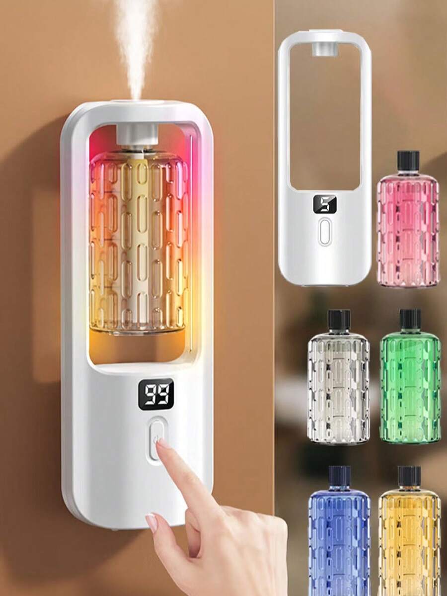 Máy khuếch tán tinh dầu sạc USB, 5 chế độ phun sương điều chỉnh được, đèn LED đổi màu tạo không khí thư giãn, có thể treo tường hoặc để bàn, màn hình kỹ thuật số, chế độ phun sương liên tục và gián đoạn, thích hợp sử dụng tại nhà, phòng ngủ, văn phòng, phòng tập yoga, phòng tắm, khách sạn, phòng thú cưng, có 6 loại tinh dầu thơm để lựa chọn.