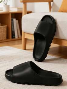 EVA Men's Slippers, Indoor Home Comfortable Slippers, Couples Outdoor Beach Sandals - Black - View 1