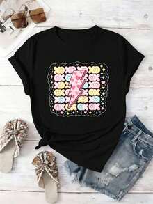 Dam-T-shirts - Svart - Visa 2