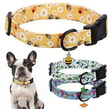 Vòng cổ cho chó và mèo cưng với họa tiết in dễ thương, chất liệu polyester có thể điều chỉnh. - Nhiều màu - Xem 18