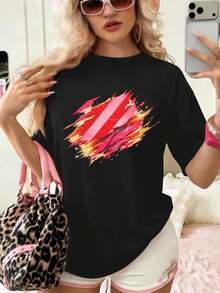Dam-T-shirts - Svart - Visa 1