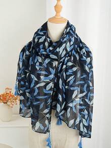 1 Stück modischer Ditsy Blumen Schal für Frauen, 180*85cm Schal geeignet für Reisen & Alltag, Polyester Casual Kopftuch, Klimaanlagen Umhang, Accessoires, Urlaub - Verschiedenfarbig - Übersicht 6