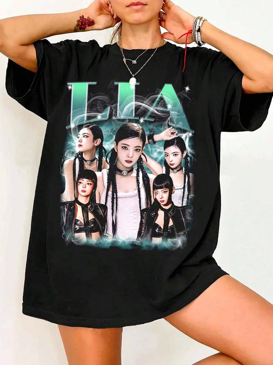 Lia ItzyS Graphics T-Shirt, ItzyS Tunnel Vision T-Shirt, ItzyS 3rd World Tour Tunnel Vision T-Shirt, ItzyS Girls Will Be Girls Sweater - Black - View 1
