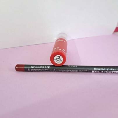 Lip Combo Heart Breaker y Rich Red | Delineador de Labios Rich Red | Cremoso Labial Liquido Matte Indeleble Heart Breaker