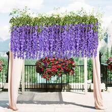1/6/12pcs Artificial Purple Violet Rattan Flowers - Purple - View 3