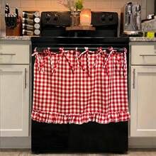 Handmade Oven Skirts, Oven Skirt Curtain For Door, Oven Curtain Tie Top, Farmhouse Kitchen Décor, Heat-Resistant, Effortless Install, Hide Clutter, For Oven,Dishwashers, Washing Machine (Meadow) - Vùng trung tâm - Xem 2
