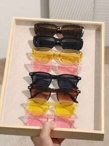 4pcs/Set Fashionable Vacation Decorative Fashion Glasses For Teenagers, Suitable For Summer Decoration - Multicolor - View 4