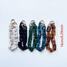 Cordón para teléfono con hebilla de anillo de metal acrílico personalizado de moda, accesorio desmontable de cadena gruesa para bolso - Multicolor - Ver 4