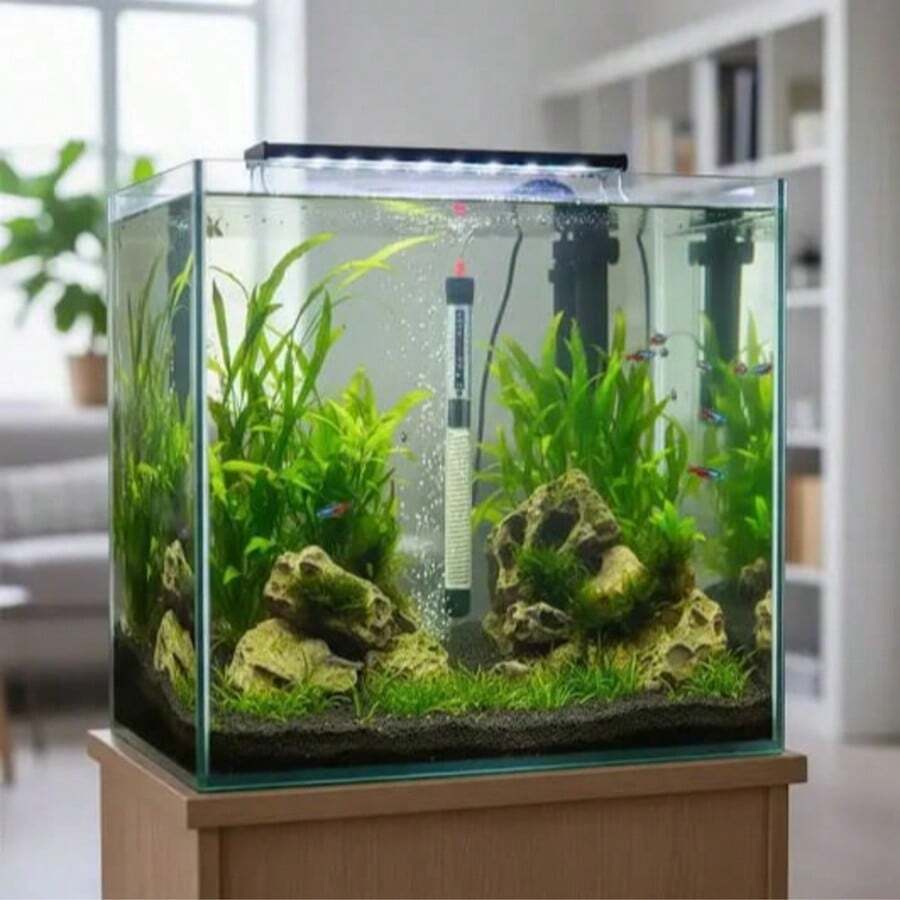 Termostato para acuario hasta 40 litros calentador sumergible control automático temperatura luz indicadora ciclos encendido apagado ajuste preciso diseño compacto uso pecera agua dulce tropical material resistente fácil instalación ahorro energía funcionamiento estable - Tipo A - Ver 1