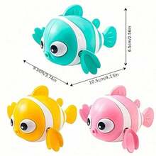 1pc Clownfish Swimming Bath Tub Toy, Floating Rotating Toy, Infant Water Toy, Plush Gift - Multicolor - View 4