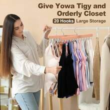 2 Pack Tank Top Hanger, 40 Hooks Large Capacity Bra Hanger, Bra Hangers For Closet Organizer &Amp; Storage, Tank Top Hangers Space Saving, Standard Hangers For Sports Bras, Tank Top (Wood, 2 Pack) - ColorB - View 5