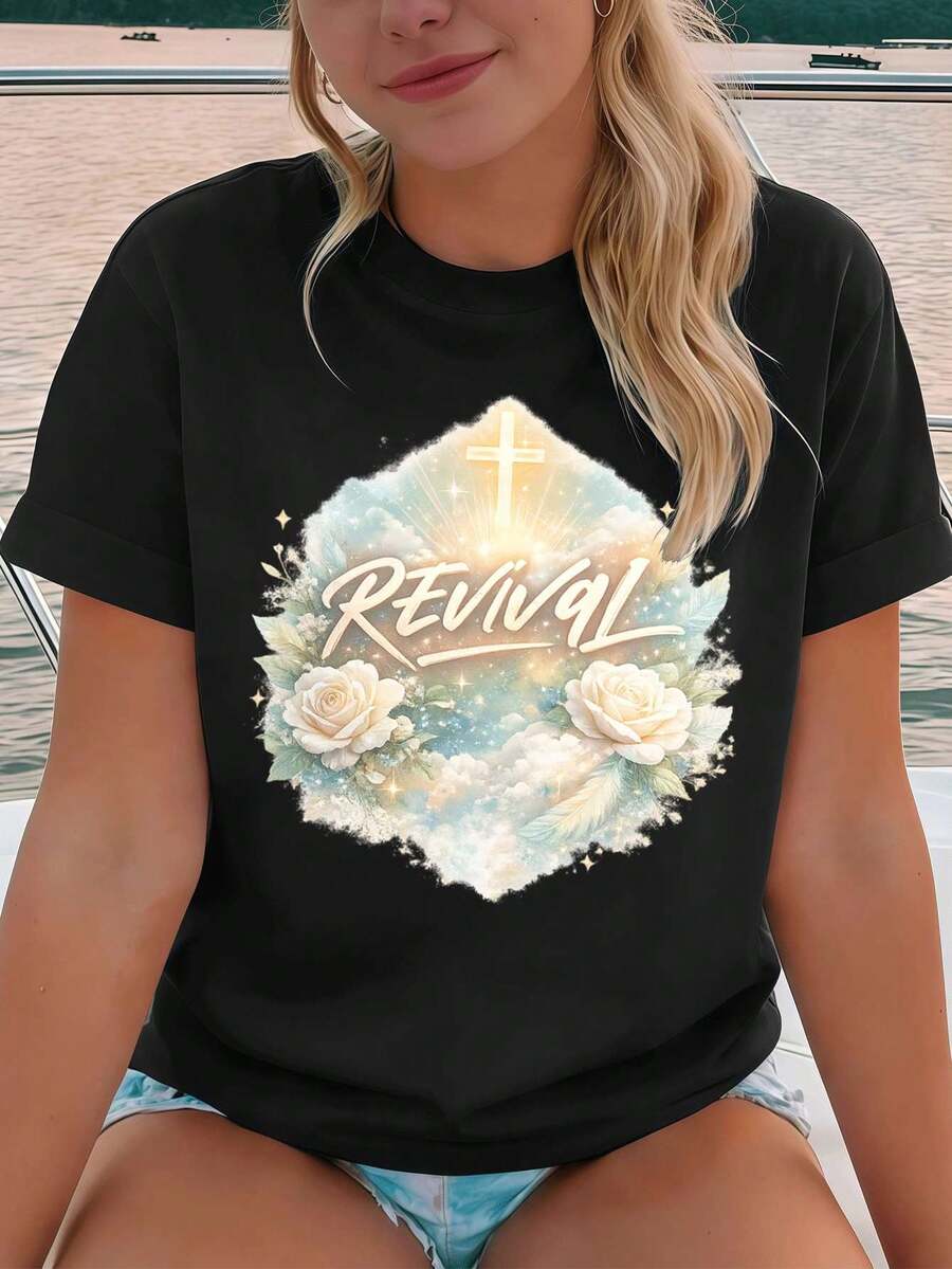Dam-T-shirts - Svart - Visa 1