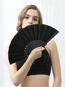 1 pieza Abanico de mano portátil de plástico, adecuado para decoración de bodas chinas/japonesas, plegable, regalo minimalista, aplicable para fiesta, boda, celebración, decoración del hogar, regalo, utilería para actuaciones; adecuado para manualidades, tema de fiesta o diseño único - Multicolor - Ver 7
