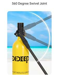 DIDEEP Underwater 15-20 Minutes 1L  Diving Tank Set Include Hand Pump - Yellow - View 6