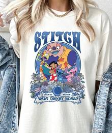 Vintage Stitch And Family Shirt, Lilo And Stitch Disney Trip Tee,  Disney World Tshirt, Retro Stitch Angel Jumba Pleakley Gift  -- Disneys Disneyland Paris The Magic Kingdom Disneyesque The House Of Mouse Mickey Mouse Empire Modest Summer Outfits Take That T Shirt Summer Coord Tops For Women Summer Summer Clothes Women Summer Clothes Summer Tops Summer Tops Women Summer Co Ord Summer Top Summer Outfits White Top Black Top Holiday Outfits For Women  Tops For Women Summer Holiday Gifts Valentine's Day Gifts Earth Day Gifts Oktoberfest Gifts Summer Bank Holiday Gifts - 白色 - 查看 1