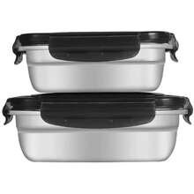 Set Of 4 Durable Stainless Steel 304 Food Containers With Sealed Lids - Black - View 7
