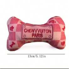 1 pieza Juguete de perro de peluche de poliéster duradero - Hueso rosa lindo con chirrido, bolsa de masticación dental interactiva apta para todas las razas y tamaños de perros, regalo perfecto para mascotas - Multicolor - Ver 3