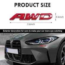 AWD Emblem Sticker 3D Metal Letter Tailgate Side Badge Decal Self-Adhesive Auto Fender Decoration For All-Wheel Drive Vehicles Universal Exterior Decor In Sleek Silver Finish With Weatherproof Adhesion - Màu đỏ - Xem 2