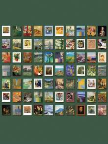 1 Book 400 Sheets Vintage Van Gogh Oil Painting Sulfuric Acid Paper Material For Scrapbooking, Diary Decoration, No Duplicate Designs - SCZ014 - View 7