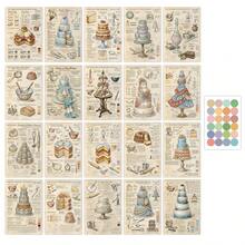 20pcs Vintage Cake Recipe Wall Collage Kit, Cake Baking Recipe Small Posters For Home Kitchen Wall Art Decor, Classic Desserts Recipe Illustrations With Step-By-Step Instructions, Postcards - A - View 3