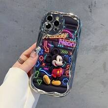 Officially Licensed Disney Mickey Mouse Phone Case, This Protective Phone Case Features A Classic Print Of Cheerful Mickey Mouse With His Iconic Round Ears And Bright Smile, Set Against A Vibrant Backdrop Decorated With Subtle Star And Polka Dot Accents, Made With Flexible, Durable TPU Material To Protect Against Everyday Scratches, Bumps, And Minor Impacts, With A Raised Camera Frame For Extra Lens Protection, Slim And Lightweight Construction That Adds Minimal Bulk And Fits Easily In Pockets And Bags, Compatible With IPhone 17, 16, 15, 14, 13, 12, 11 Pro Models, Making It A Timeless Choice For Mickey Fans And Disney Lovers, Ideal For Birthdays, Holidays, Or Any Special Occasion To Surprise Family And Friends - Bạc - Xem 5
