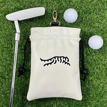 Portable Durable Faux PU Golf Ball & Tee Pouch With Drawstring - Premium Accessory For Men & Women Golfers - Perfect Gift For Dad, Boyfriend, Husband On Birthday, Retirement, Father's Day QCV4 - White - View 8