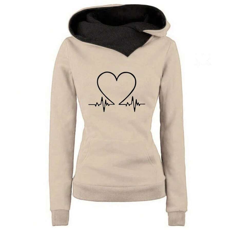 Conjunto de dos piezas de chándal para mujer, sudaderas con capucha y pantalones cálidos para invierno, jerséis, sudaderas para mujer, ropa para correr, traje deportivo - Blusas color caqui - Ver 1