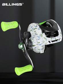 BILLINGS Baitcaster Fishing Reel,6.3:1 Gear Ratio Baitcasting Reel,Max Drag 8KG,With Magnetic Brake,Metal Spool,For Saltwater Freshwater - Multicolor - View 2